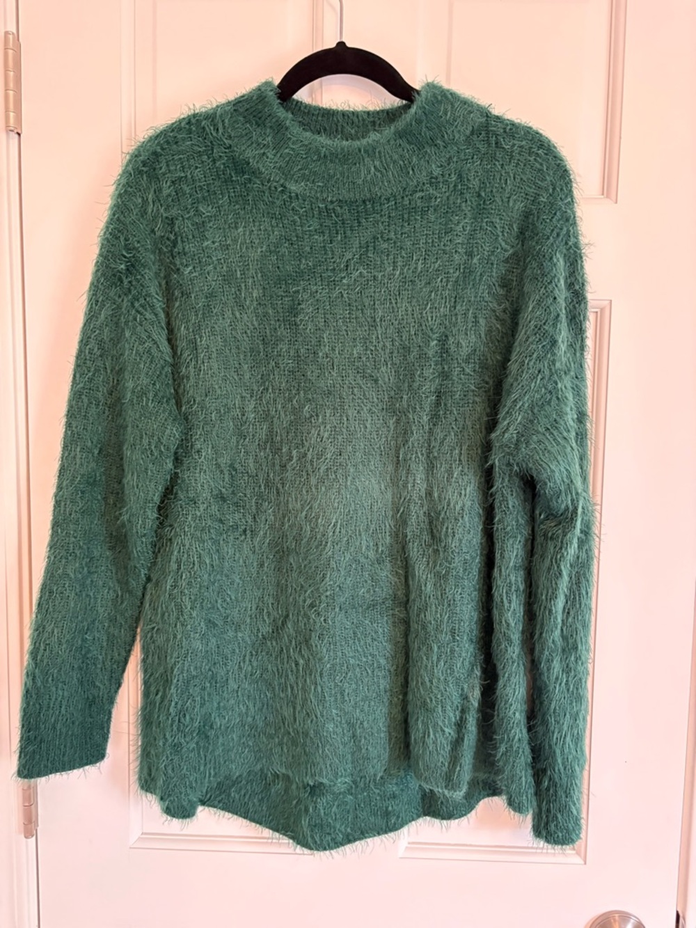 a new day dark green fuzzy turtleneck sweater